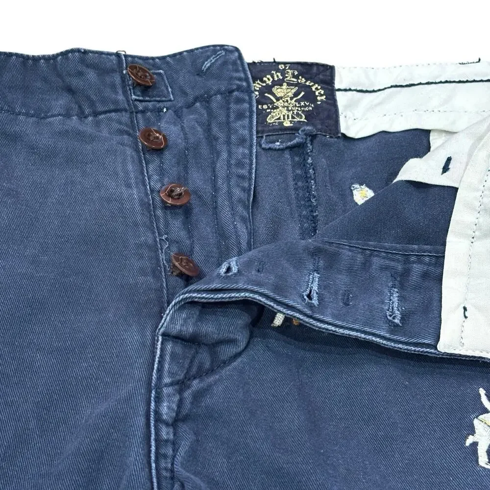 Vintage Polo Ralph Lauren Cricket Player Embroidered Chino Shorts 9